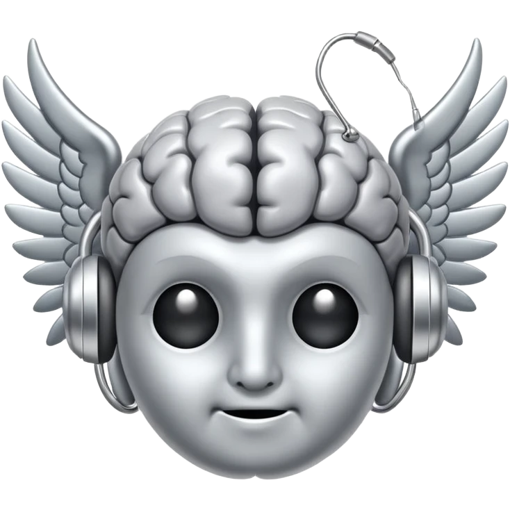 a brain with ear wings logo emoji