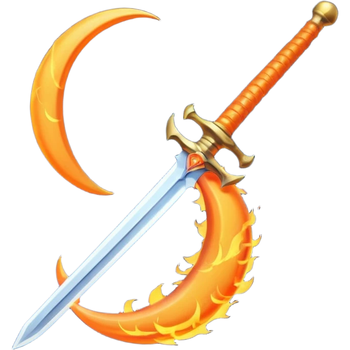 sword fire moon emoji
