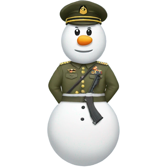 Snowman with army uniform emoji