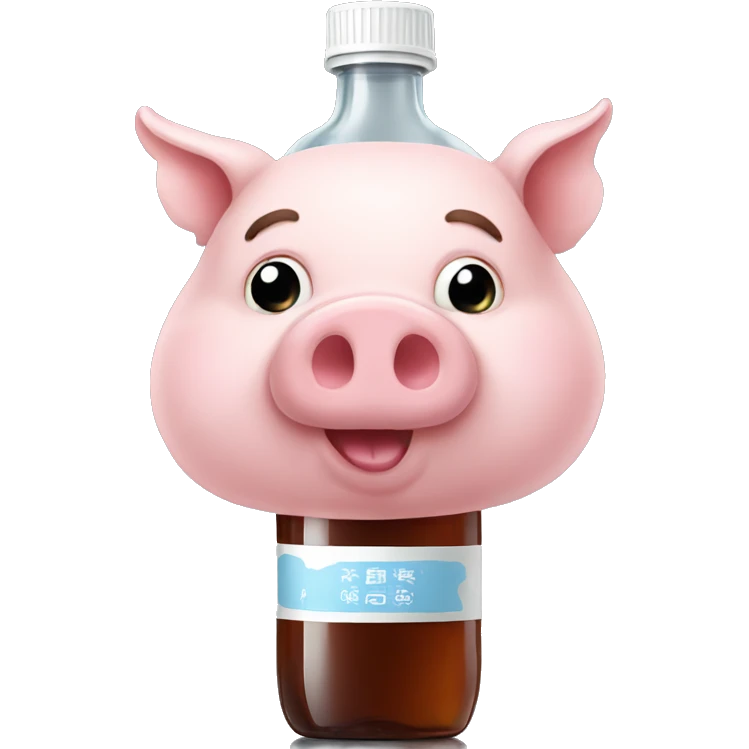 pig sitting ON a bottle, not in the bottle emoji