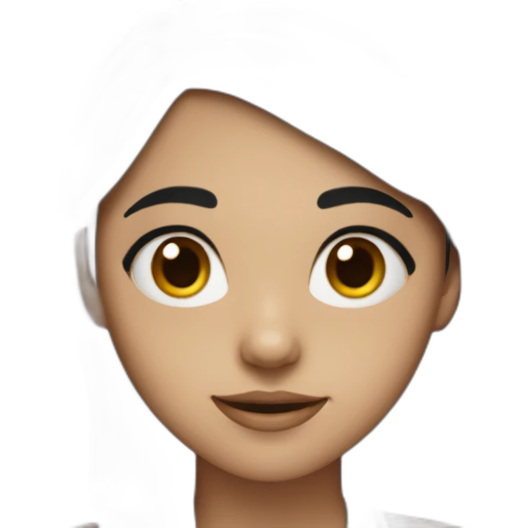 Girl with dark hair in box emoji