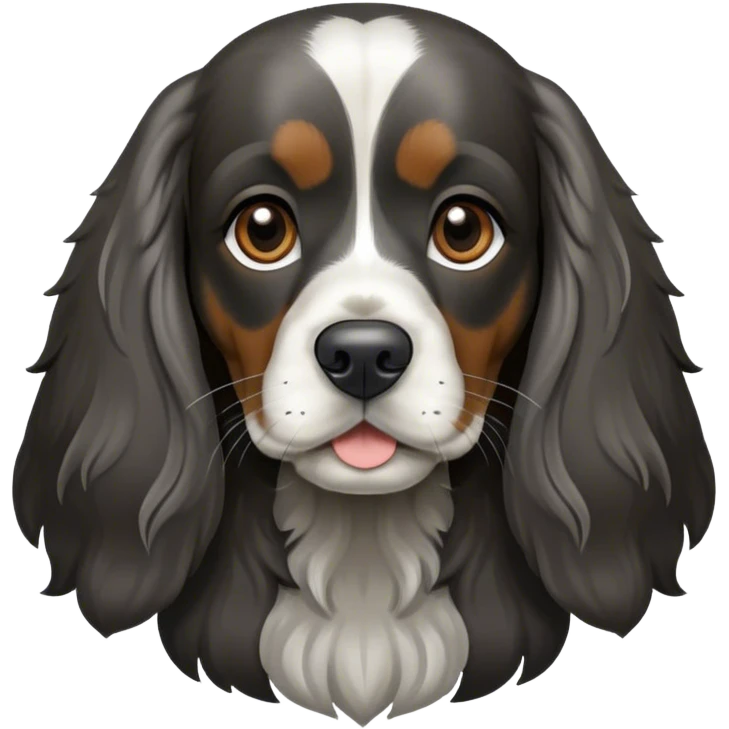english cocker spaniel black and dark silver emoji