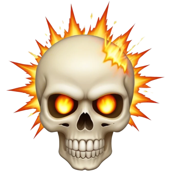 skull emoji with explosive head emoji