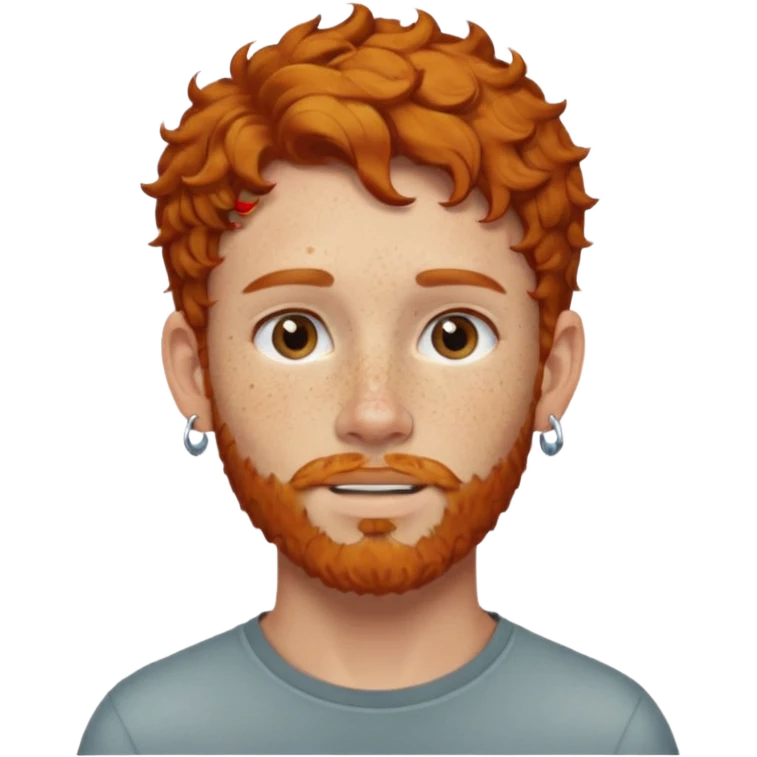 im short curly ginger haired young guy and also have earring on my left ear also have clean beard emoji