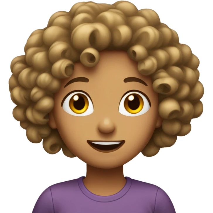 Girl with curls yapping emoji