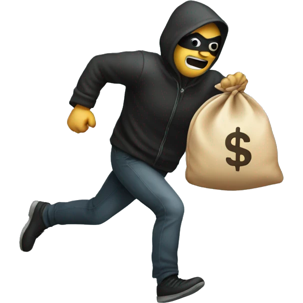 A robber running with a money bag emoji