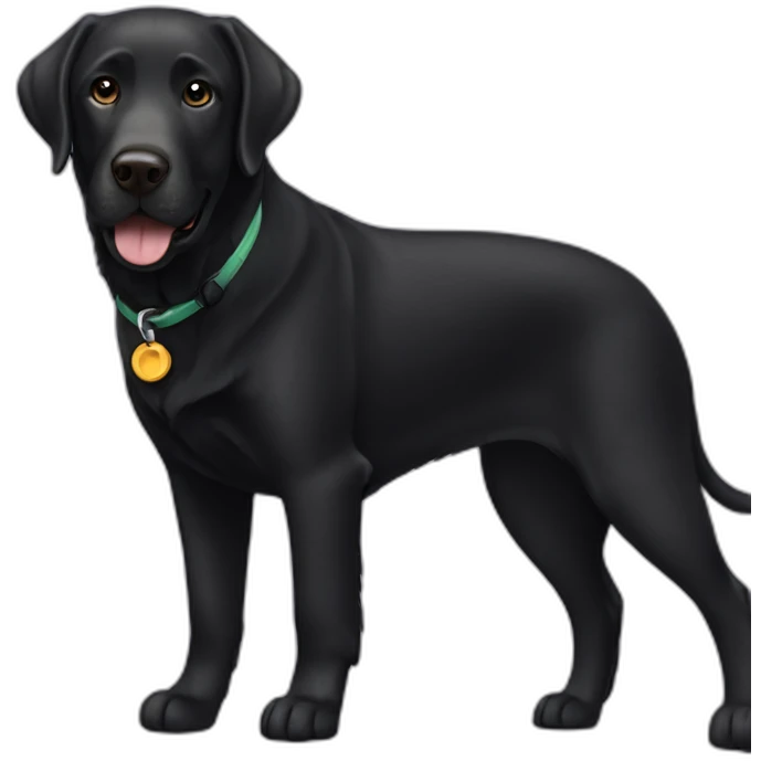 Old Black labrador emoji