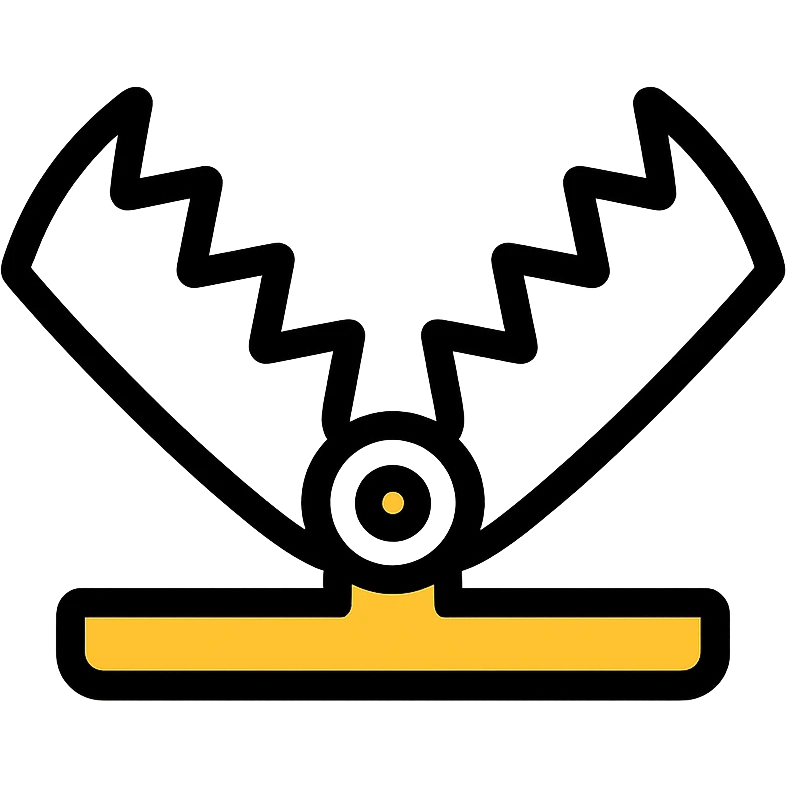 silver colored bear-trap, color outline style emoji