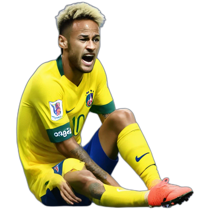 neymar with hurted knee emoji