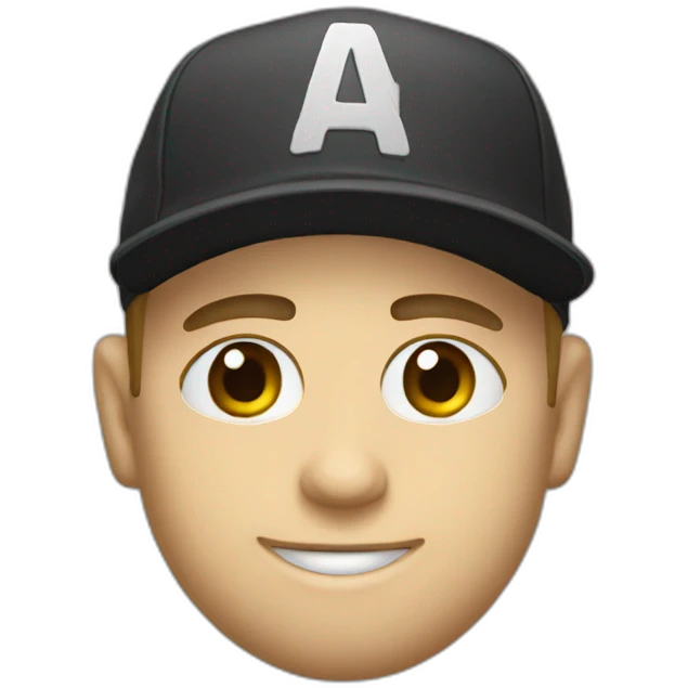 Squeezie avec une casquette emoji