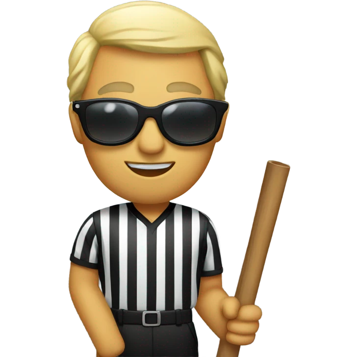 referee with stick and black sunglasses emoji