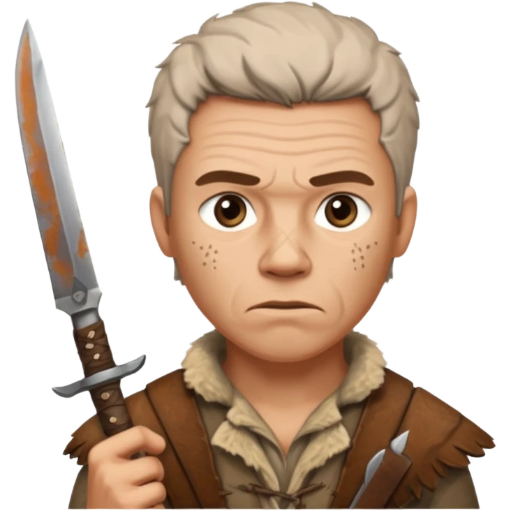 Stone age man  with Hunting Knife emoji