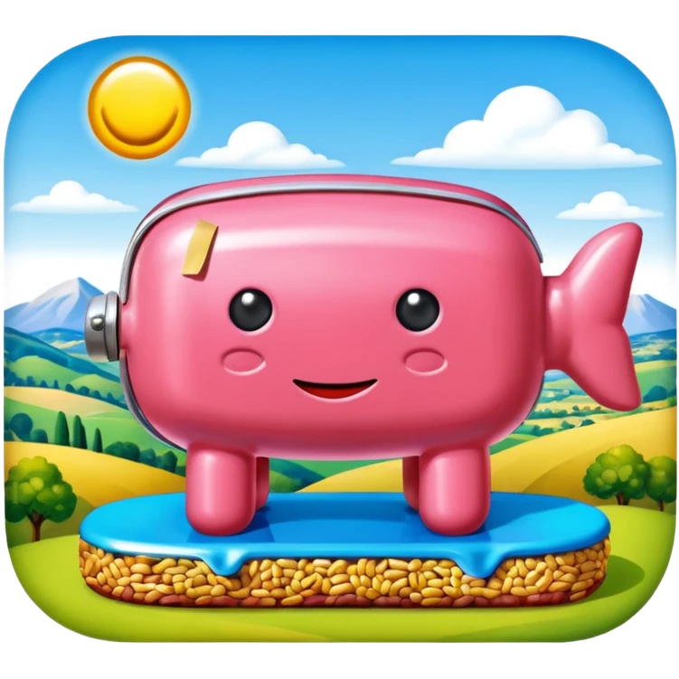  SPAM meat jeff koons style sculpture art french landscape  emoji