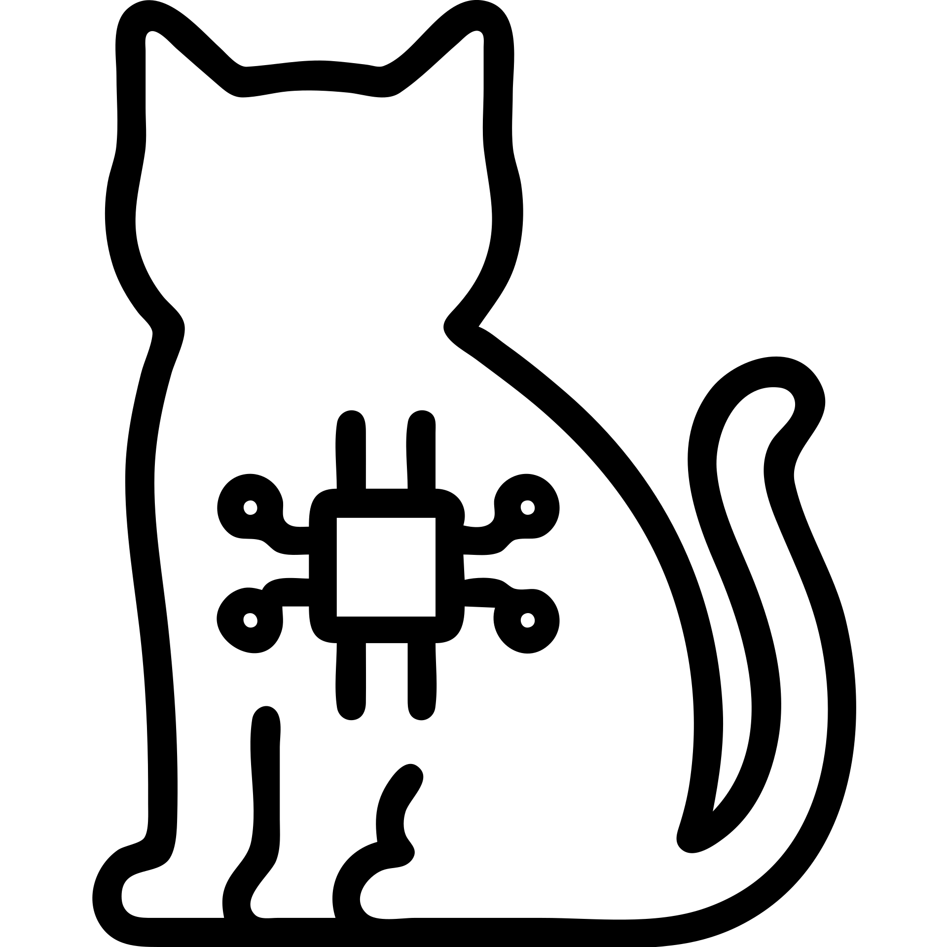 minimalist outlined cat with a microchip pattern emoji