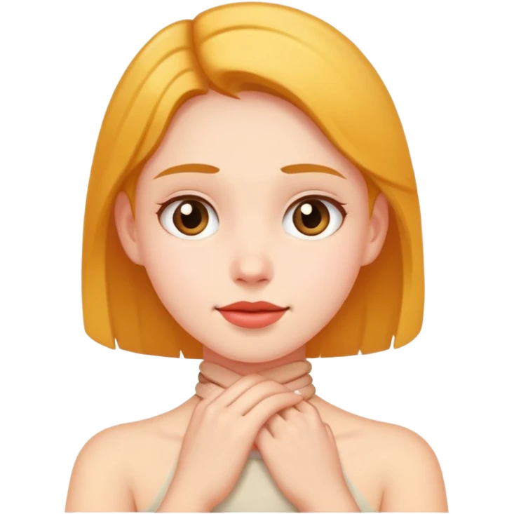 girl holding her neck  emoji