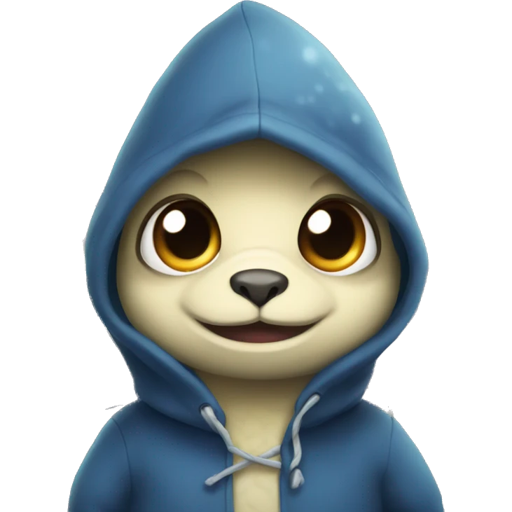 cute dinosaur with big eyes and hoodie and christmas lights emoji