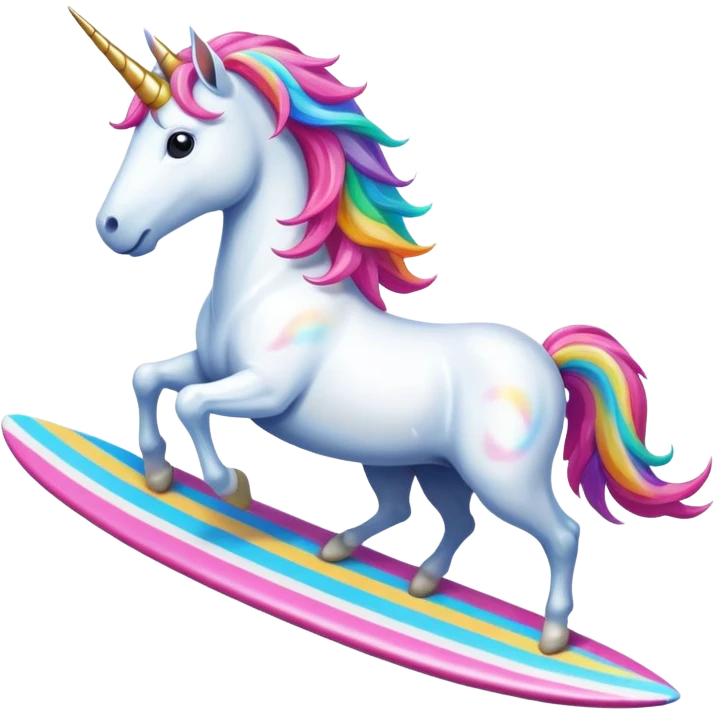 Unicorn surfing emoji