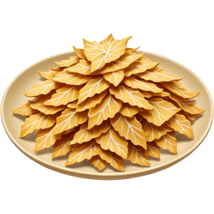Katsuobushi bonito flakes, dried fermented fish shavings, thin curly strips, golden brown color, dancing flakes, Japanese style, food ingredient icon emoji