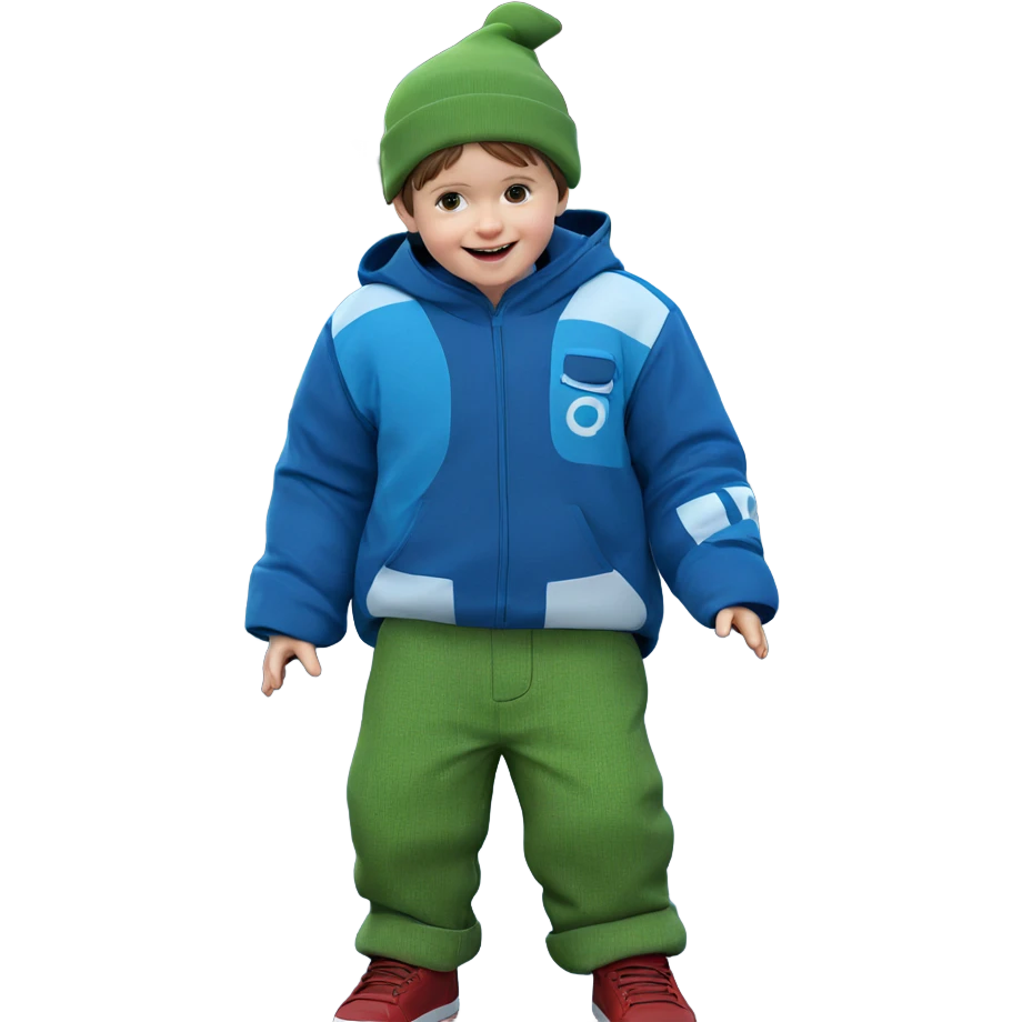 happy boy with car emoji