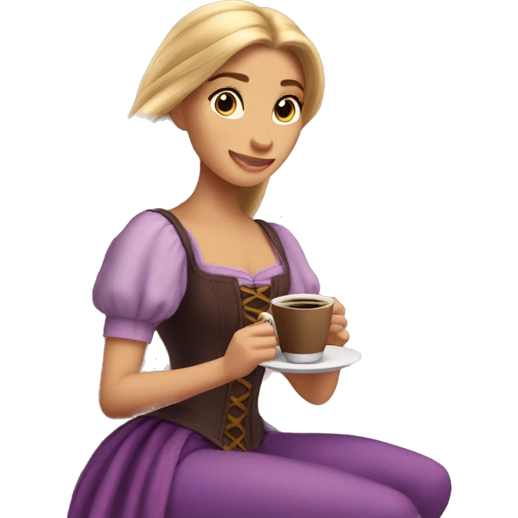 Rapunzel with coffee emoji