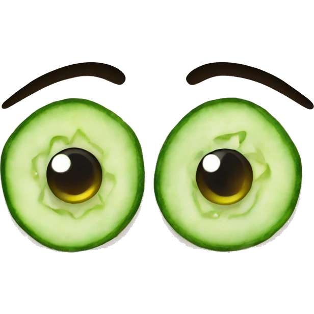 face with cucumber slices on eyes emoji