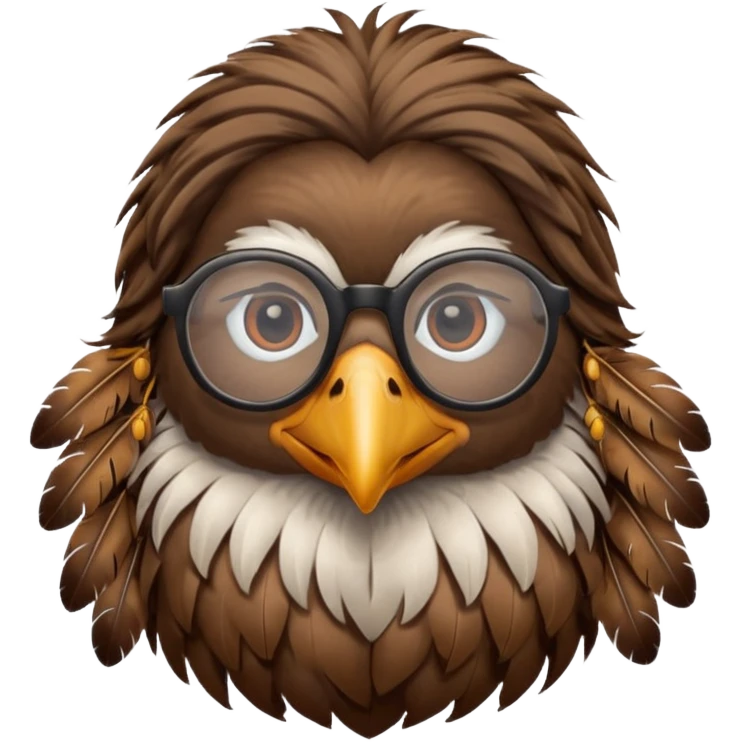 long hair bird with glasses emoji