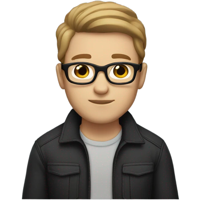 my boyfriend light skin brown hair and black glasses  emoji