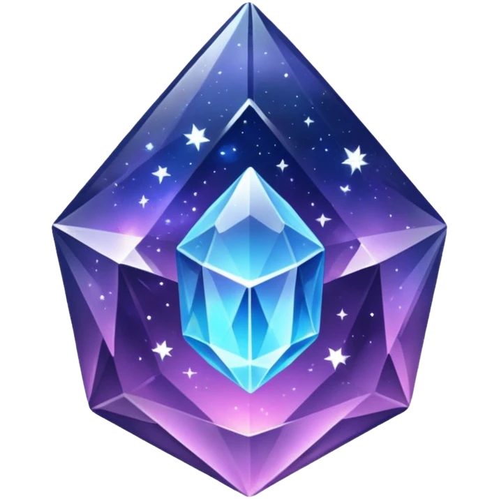 Galaxy within a crystal emoji