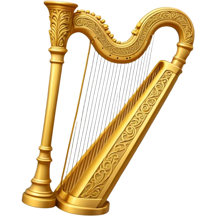 Irish carved golden harp emoji