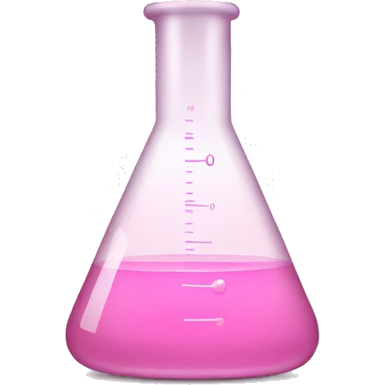 Erlenmeyer filled by light pink liquid emoji
