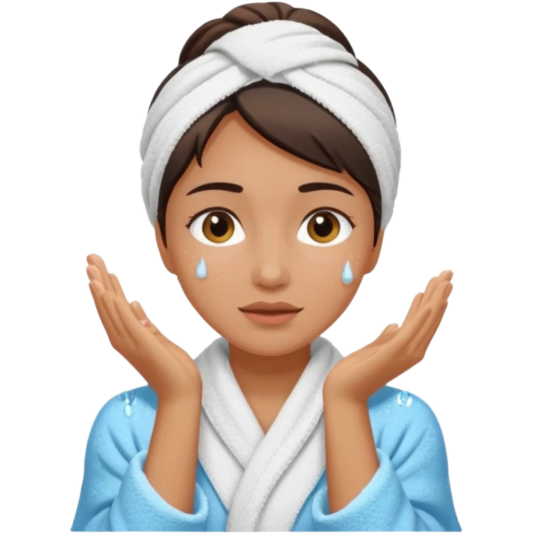 a female washing her face outside of shower  emoji