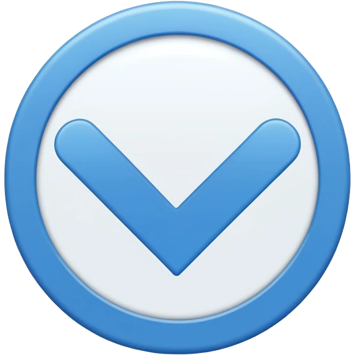 i need a blue flat 2d circle shape with smooth edges with a symbol of white good on it  emoji