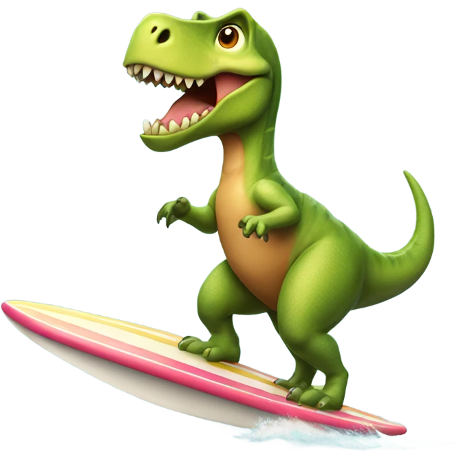 Dinosaur riding surfboard  emoji