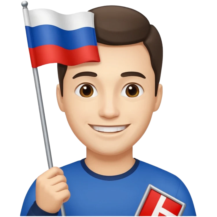 man with russian flag in hand emoji