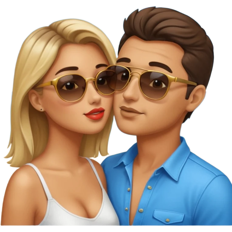 a good looking man and good looking woman are Kissing, outdoor emoji