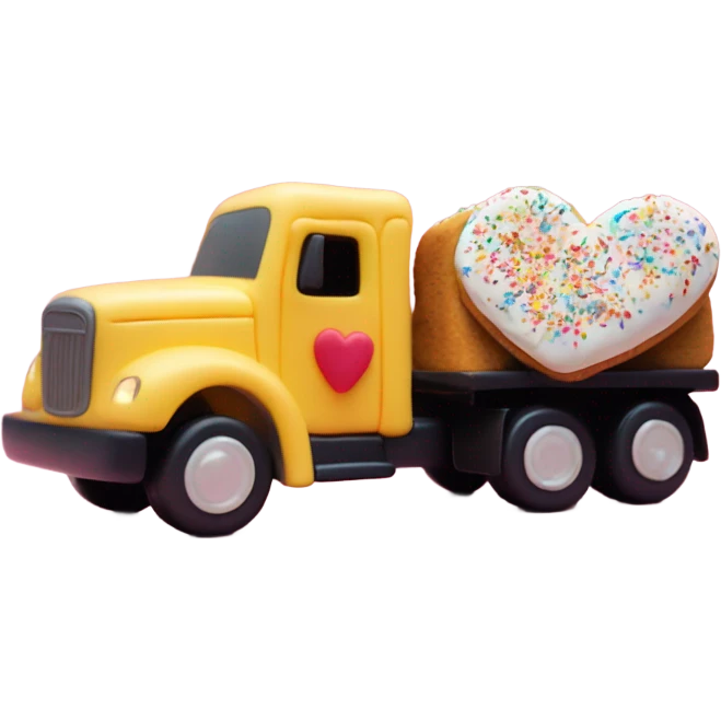 cookie heart with semi truck emoji