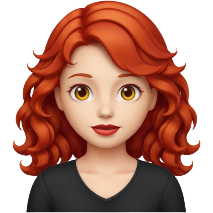 Emoji girl ios18 with red wavy hair emoji