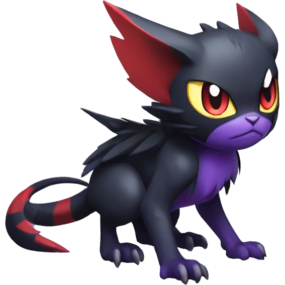 Edgy Cool Kawaii Litten-Noivern-Noibat-Absol-Pokémon Full Body emoji