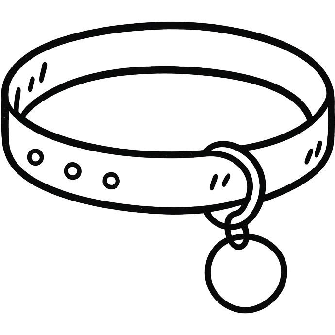 hand drawn outlined dog collar icon emoji