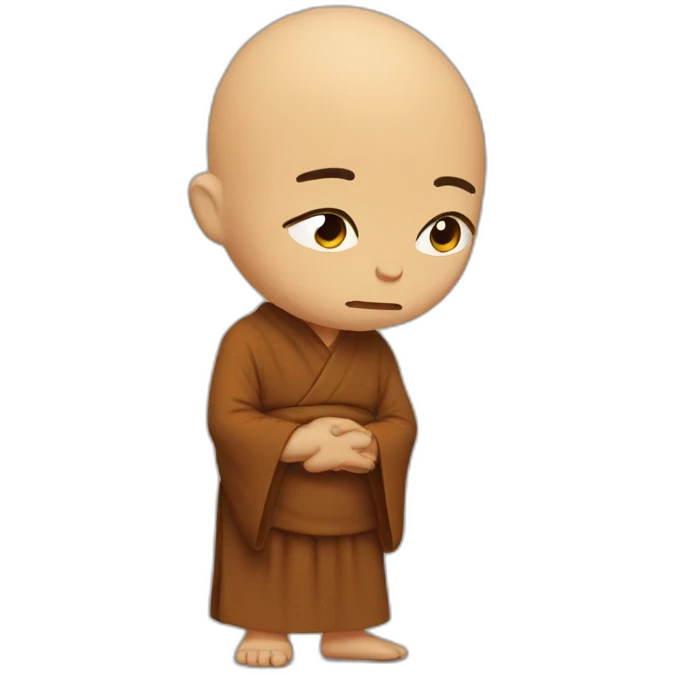monk giving up and sad emoji
