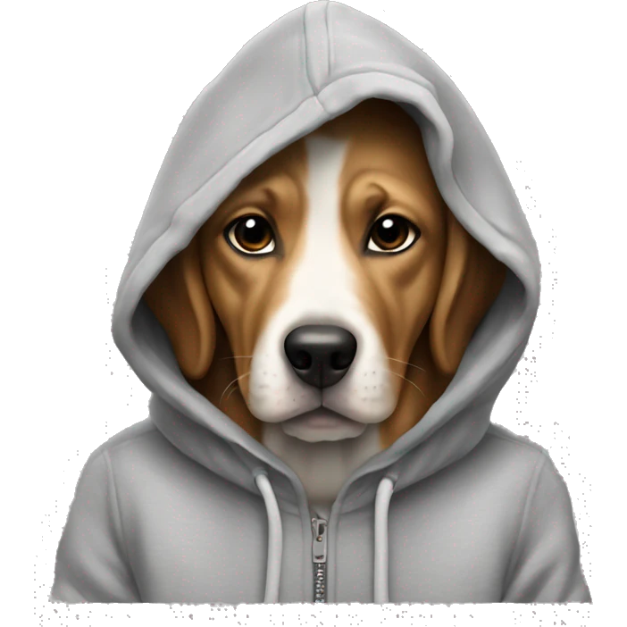 Dog wearing hoodie￼ emoji