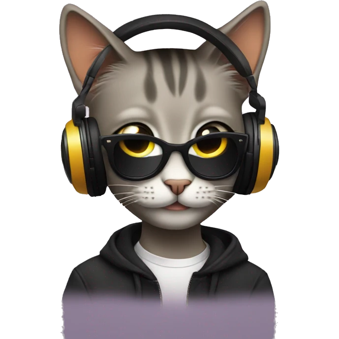 cat dj at the club emoji