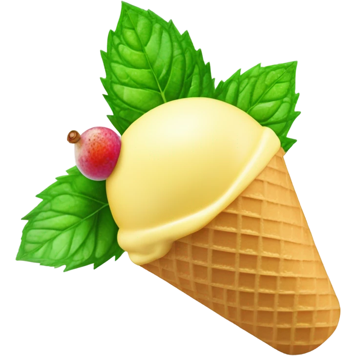 Passion fruit ice cream emoji