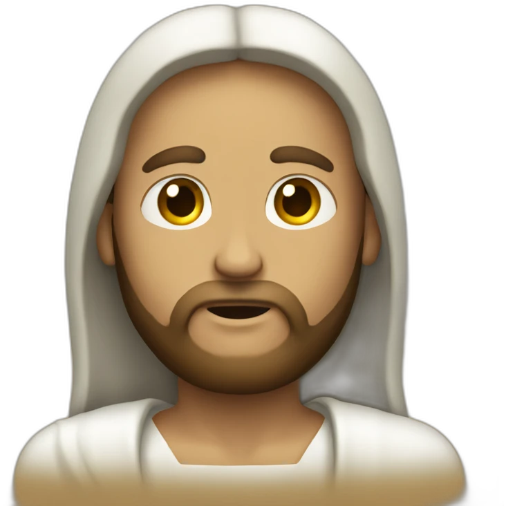Jesus Christ holding a bosom emoji