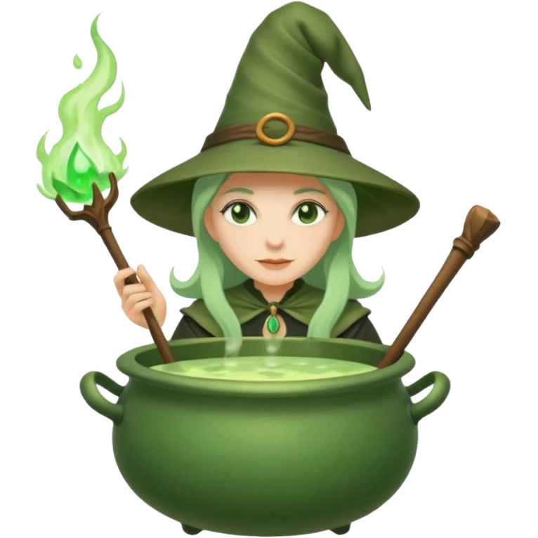 green witch cooking potion emoji