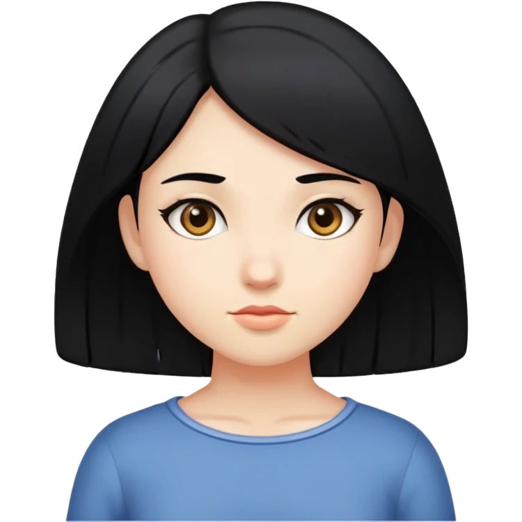 Girl with black hair standing  emoji