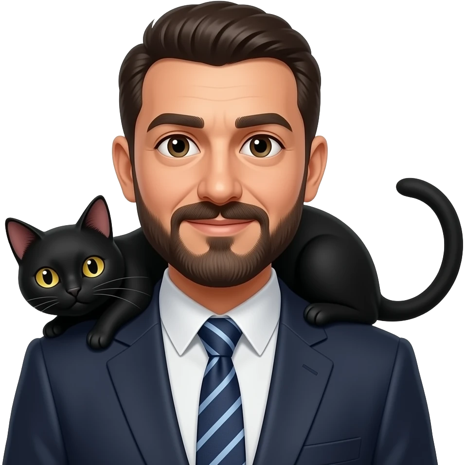 black cat in the turkish man emoji