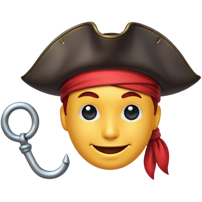 Pirate Hook, clean vector emoji, , white background emoji