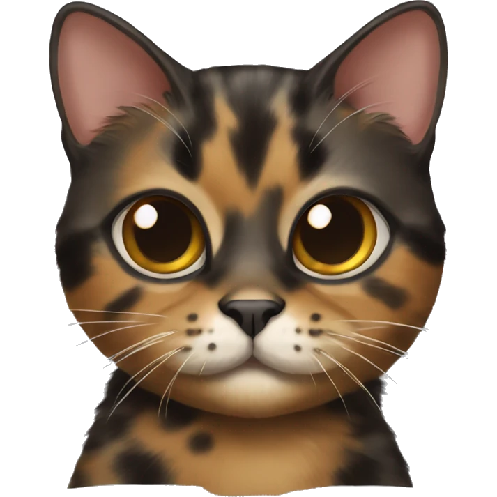 Tortie cat with cute Face  emoji