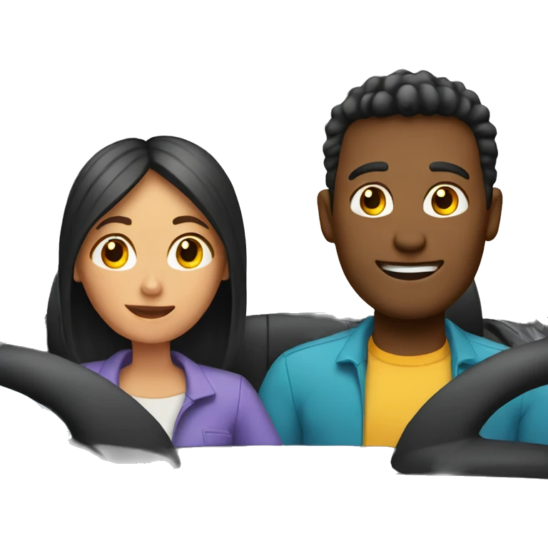 Couple in car emoji